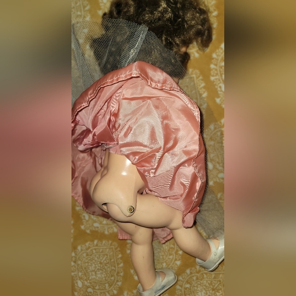 VTG 1950s IDEAL SAUCY WALKER 22" GIRL DOLL w PINK DRESS, BROWN HAIR, BLUE EYES - Picture 13 of 16